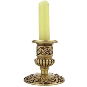 Antique Candle Holder, 20th Century Ornate Brass Candle Holder, Vintage Brass Candlestick