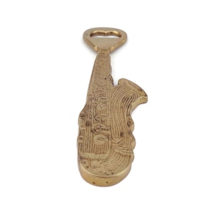 Antique Brass Bottle Opener Saxophone Shaped, Saxophone Bottle Opener, Collectible Bottle Opener
