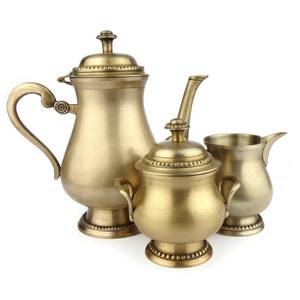 Vintage Tea Coffee Set, Brass Coffee Tea Set