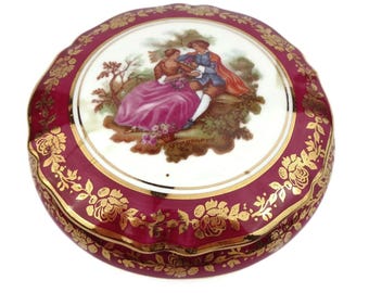 Vintage Limoges Jewelry Box, Handpainted Limoges Jewelry Box