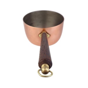 Vintage Copper Saucepan With Wooden Handle, Copper Cooking Pan, Copper Cookware Pan