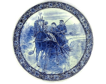 Boch Belgium Delfts Wall Plate, Large Delft Ceramic Wall Plate, Charger Delft Wall Plate