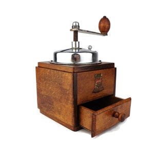 Vintage Coffee Mill, Wooden Coffee Grinder