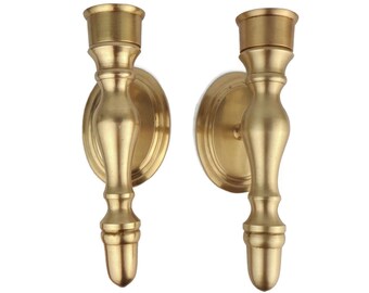 Vintage Brass Wall Candle Holders Set, Wall Candle Holders, Antique Wall Candlesticks, Candle Sconces