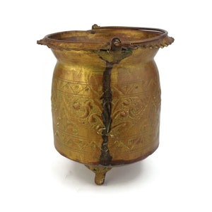 Antique Brass Planter, Brass Jardiniere with Double Handles