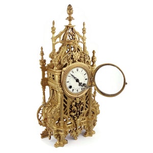 Antike Messing Kaminuhr, Gothic Style Kaminuhr