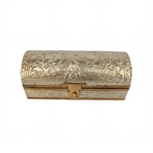 Antique Jewelry Box With Metal lining, Vintage Jewelry Box, Wooden Jewelry Box, Collectible Jewelry Box