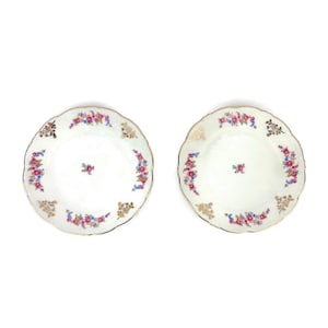 Vintage Porcelain Plates Set of 2, Bavarian Porcelain Plates Set, Porcelain Plates Set Bavaria