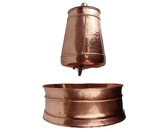Antique Copper Lavabo France, French Copper Lavabo, French castle Lavabo, Copper Wash Basin