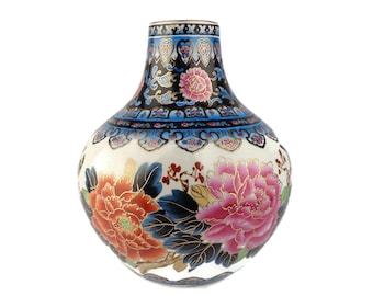 Antique Chinese Ceramic Vase, Hand Painted Chinese Ceramic Vase, Large Chinese Ceramic Vase