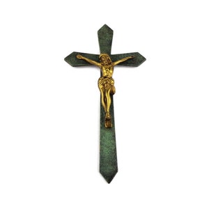 Antique Jesus Crucifix Cross, Brass Jesus Cross Crucifix, Large Wall Jesus Cross Crucifix