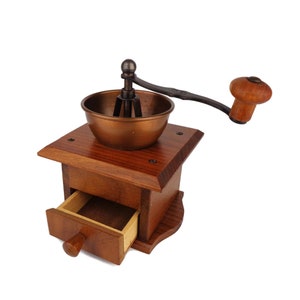 Antique Wooden Coffee Mill, Wooden Coffee Grinder, Robert ZASSENHAUS Coffee Mill