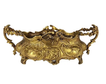 Antique Brass Jardiniere, Victorian Planters Holder