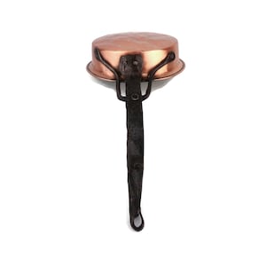 Antique Copper Saucepan With Iron Handle, Hammered Copper Cooking Pan, Handmade Copper Cookware Pan, Copper Frying Pan,