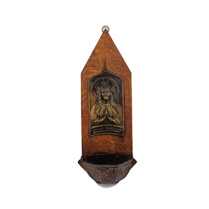 Antique Holy Water Font, Holy Water Font With Jesus