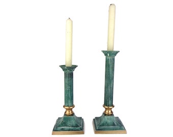 Antique Brass Candle Holder Set, Pair Brass Candle Holder, Vintage Brass Candlestick Set