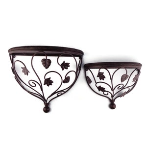 Wall Planter Stands, Vintage Wall Jardiniere Holders Set