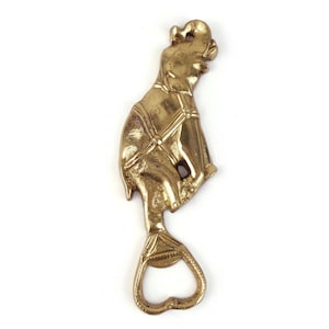 Antique Brass Bottle Opener, Vintage Bottle Opener With Elephant Handle, Collectible Bottle Opener
