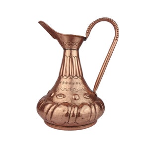 Antique Copper Pitcher, Hand Engraved Copper Pitcher, Handmade Copper Pitcher