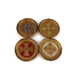 Vintage Untersetzer-Set, Handgemaltes Untersetzer-Set