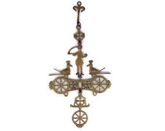 Antique Greek Cross, Byzantine Wall Bronze Cross, Archangel Michael Cross Greece, Byzantine Orthodox with Archangel Michael