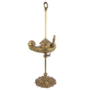 Antique Brass Oil Lamp, Handmade Miners Lamp, Table Oil Lamp, Brass Betty Lamp