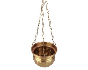 Antique Brass Planter, Brass Jardiniere, Hanging Brass Planter