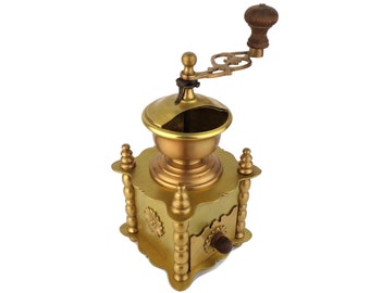 ヴィンテージコーヒーグラインダー、セラミックコーヒーミル、木製