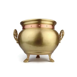 Antique Brass Planter, Vintage Brass Jardiniere