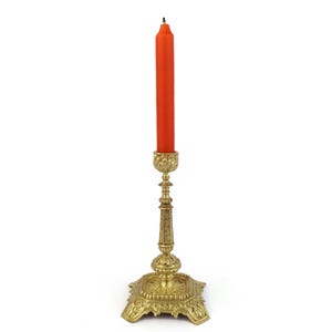 Antique Candle Holder, 20th Century Brass Candle Holder, Vintage Brass Candlestick