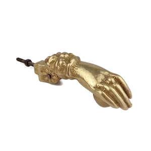 Antique Hand Brass Door Knocker, 20th Century Door Knocker, Brass Hand Door Knocker