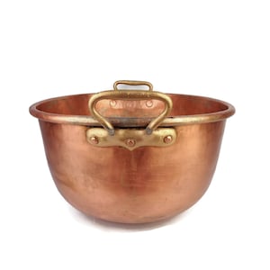 20th Century Copper Pot, Handmade Copper Nuts Pot, Large Hand Hammered Copper Bowl