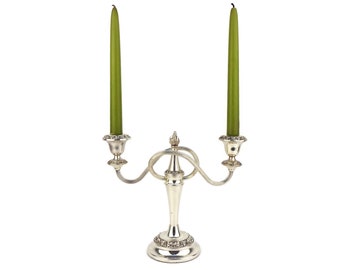 Antique Candle Holder England, Silver Plated Candlestick, Silver Plated Candelabra, British Silver Plate Dual Candle Holder
