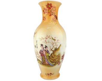 Antique Large Chinese Ceramic Vase, Handpainted Chinese Ceramic Vase, Large Chinese Ceramic Vase