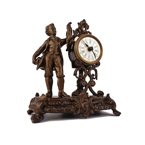 Antieke wekker, art nouveau-wekker, Franse wekkertafelklok, 20e-eeuwse wekkertafelklok Frankrijk