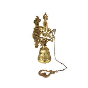 Antique Brass Door Bell, Vintage Brass Door Knocker