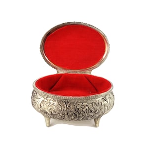 Antique Jewelry Box, Vintage Jewellery Box, Engraved Jewelry Box