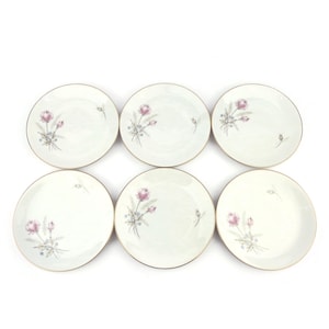 Vintage Porcelain Plates Set of 6, Bavarian Porcelain Plates Set, Porcelain Plates Set Bavaria