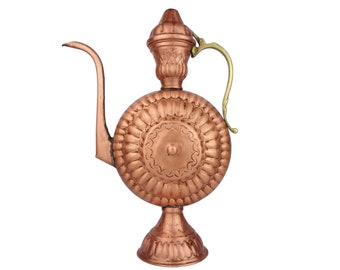 20th Century Large Islamic Copper Ewer, Antique Copper Arabic Pitcher, Large Islamic Copper Pitcher, Handmade Copper Pitcher
