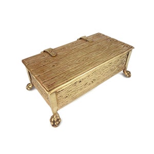 Antique Cigar Box, Collectible Cigar Box, Brass and Wood Cigar Box, Vintage Tobacciana