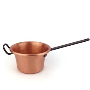 Copper casserole, Saucepan With Iron Handles, Copper Cooking Pan, Copper Cookware Pan, Copper Frying Pan