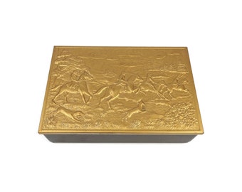 Hunting Storage Box, Storage Box With Hunting Scene