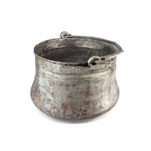 Antique Copper Cauldron, Large Copper Cauldron, Hand Hammered Copper Cauldron, Firewood Storage Copper Cauldron