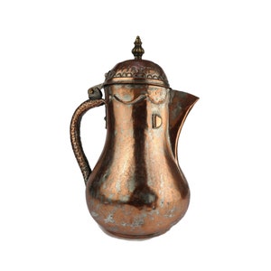 19th Century Copper Pitcher, Large Copper Pitcher, Antique Copper Jug, Handmade Copper Jug