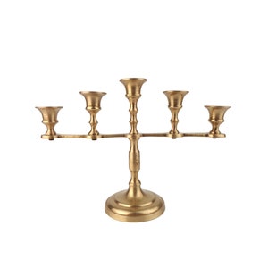 Vintage Brass Candle Holder 5 Candles, Brass Candlestick, Brass Candelabra