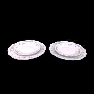 Vintage Bavarian Porcelain Plates Set, Breakfast Porcelain Set Germany, Porcelain Serving Plates Set