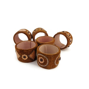 Leder Serviettenringe Halter 6er Set, Esstisch Dekor, handgemachte Serviettenringe Halter 6er Set