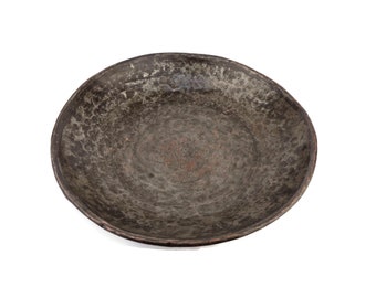 Bandeja de cobre antiga, prato de cobre otomano do século XIX, bandeja de cobre da década de 1800, bandeja de cobre martelada feita à mão.
