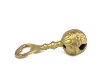 Antique Brass Bottle Opener With Bell, Vintage Bell Bottle Opener, Collectible Bottle Opener