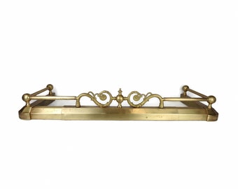Antique Fireplace Fender, Large Fireplace Fender, Brass Fireplace Fender, Fireplace Decor, Fireplace Accessory